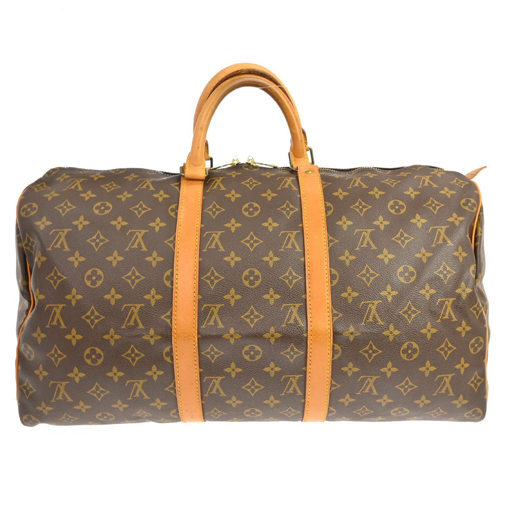 Louis Vuitton Keepall Bag Monogram Canvas Brown Canvas Travel Bag Bag (Pre-Owned)