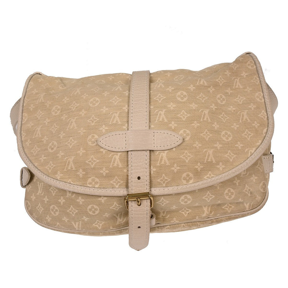 Louis Vuitton Saumur Handbag Mini Lin White Canvas Shoulder Bag Bag (Pre-Owned)