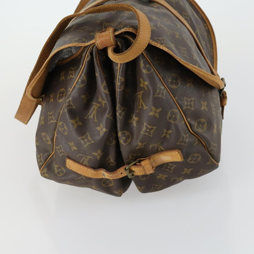 Louis Vuitton Saumur Handbag Monogram Canvas Brown Canvas Shoulder Bag Bag (Pre-Owned)
