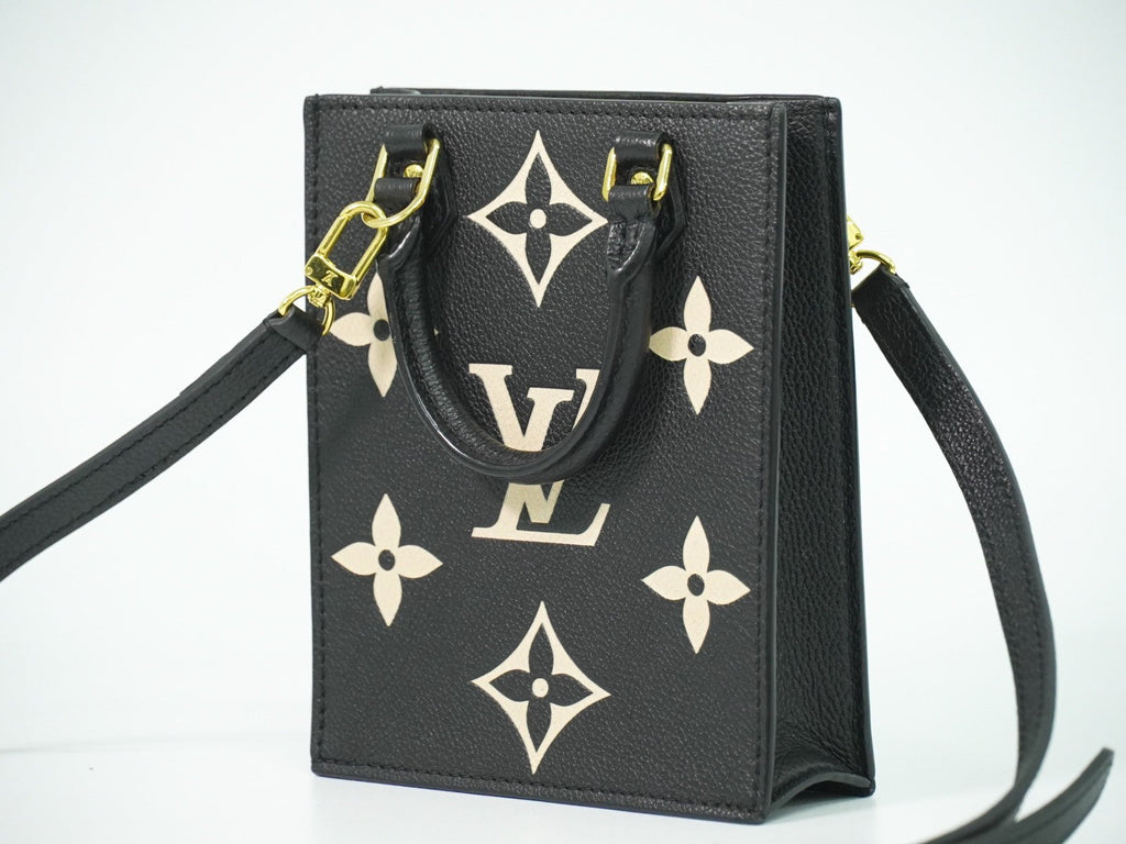 Louis Vuitton Petit Sac Plat Bag Bicolor Monogram Empreinte Giant Black Leather Tote Bag Bag (Pre-Owned)