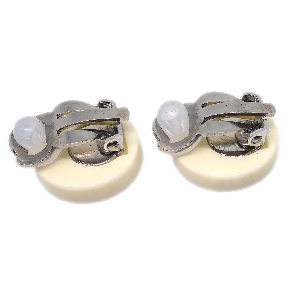 Chanel Vintage Cc Round Button Clip-On Earrings Metal Multicolour Metal Earrings Jewelry (Pre-Owned)