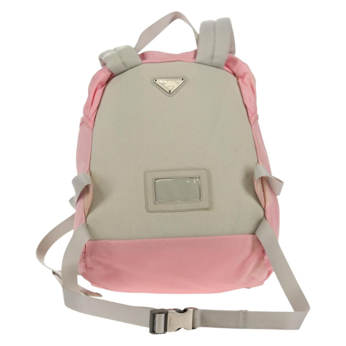Prada Double Buckle Backpack Tessuto Pink Nylon Backpack Bag (Pre-Owned)