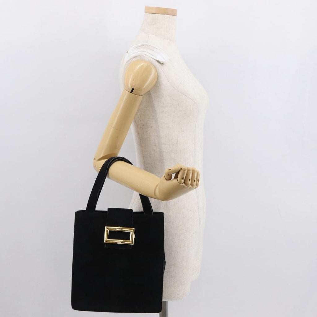 Prada Vintage Handbag Suede Black Suede Handbag (Pre-Owned)