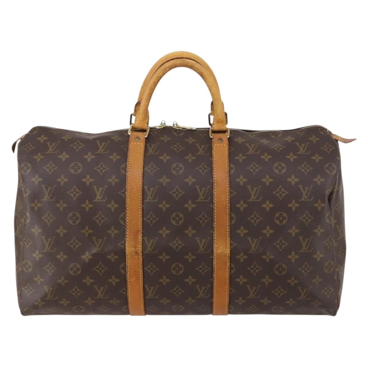 Louis Vuitton Keepall Bag Monogram Canvas Brown Canvas Travel Bag Bag (Pre-Owned)