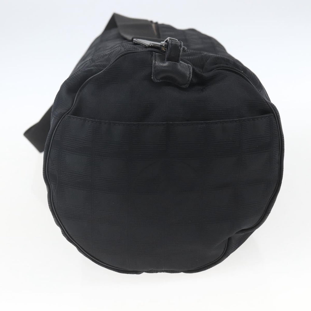 Chanel Travel Line Boston Bag Nylon Black Nylon Travel Bag Bag (Pre-Owned)