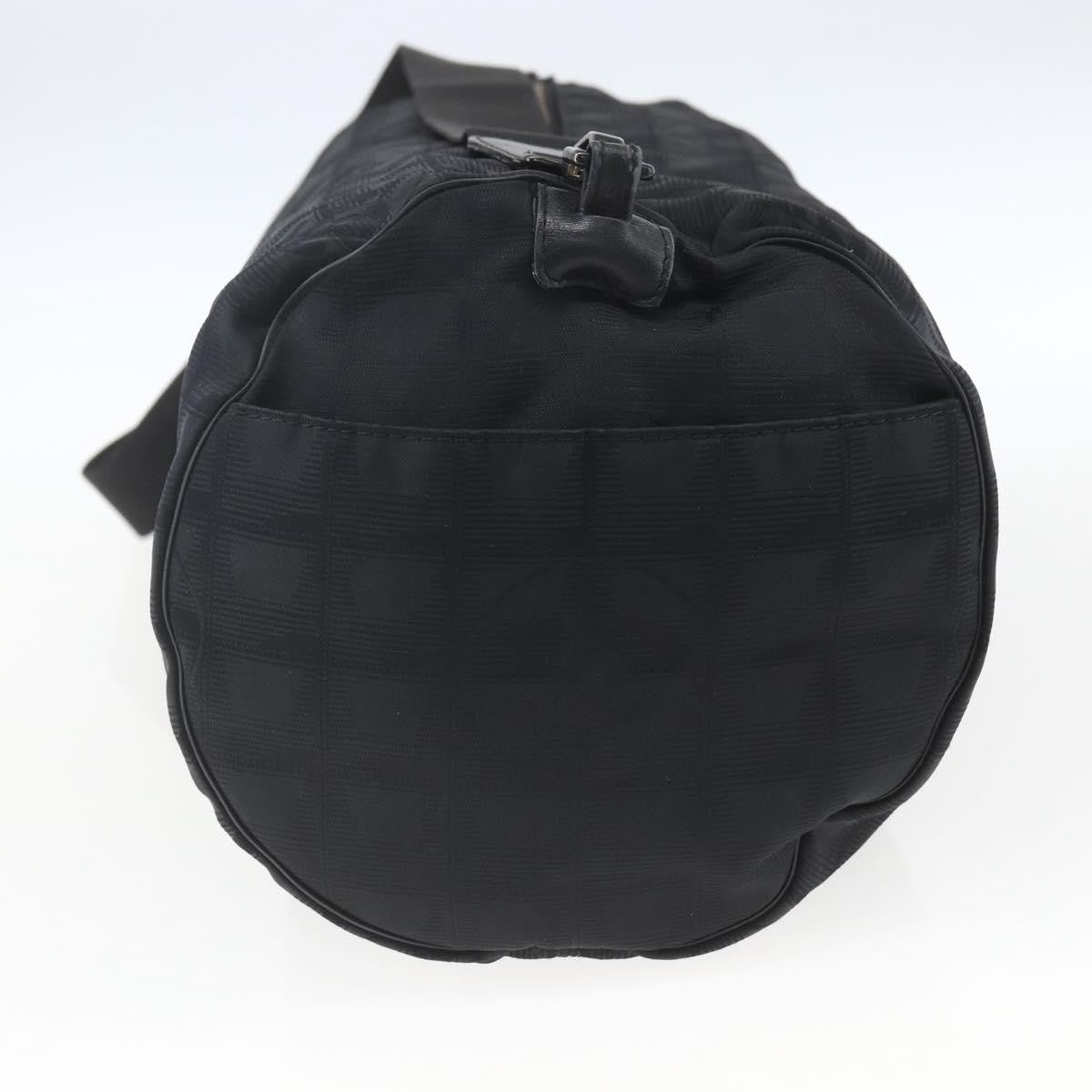 Chanel Travel Line Boston Bag Nylon Black Nylon Travel Bag Bag (Pre-Owned)