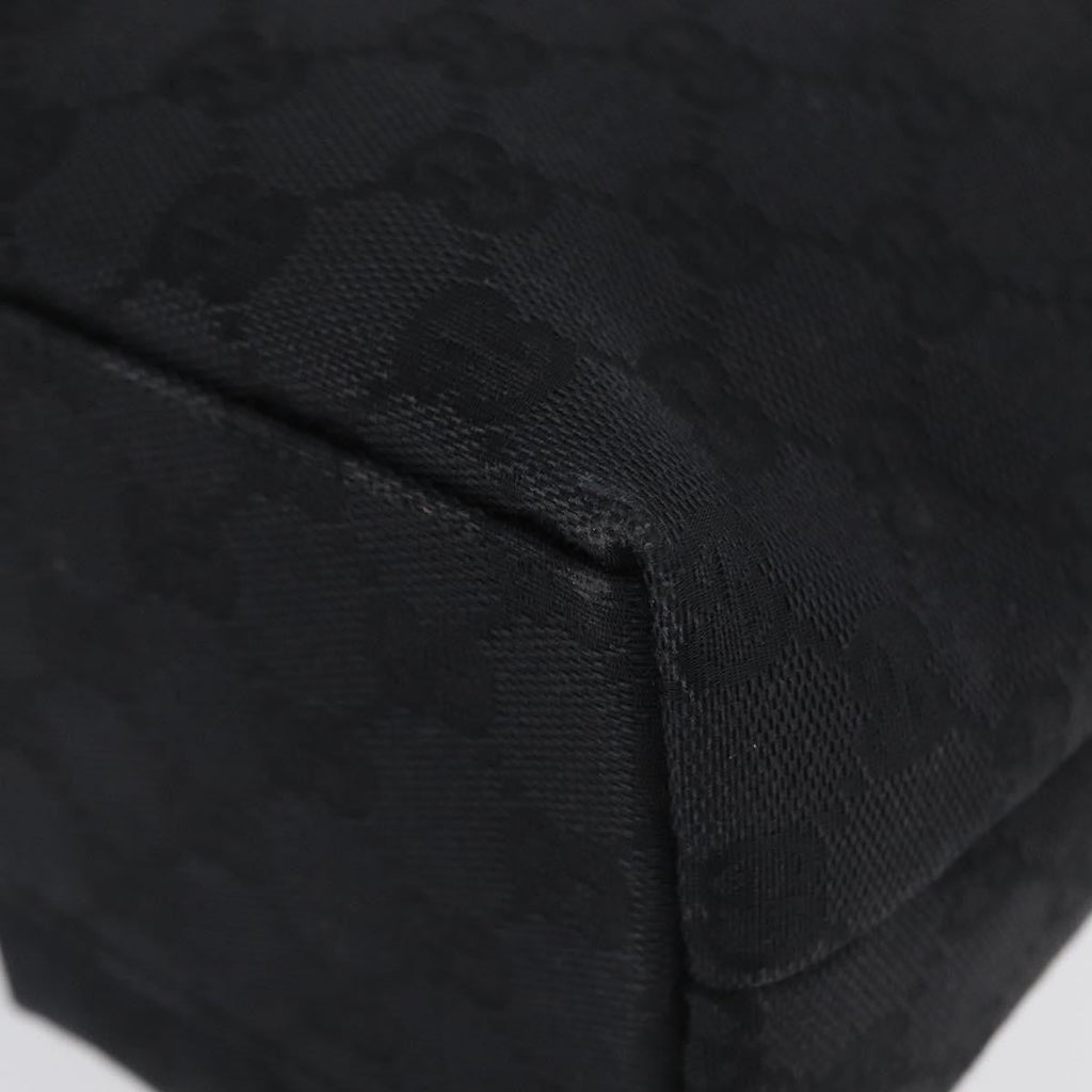 Gucci Double Pocket Tote Gg Canvas Black Canvas Handbag (Pre-Owned)