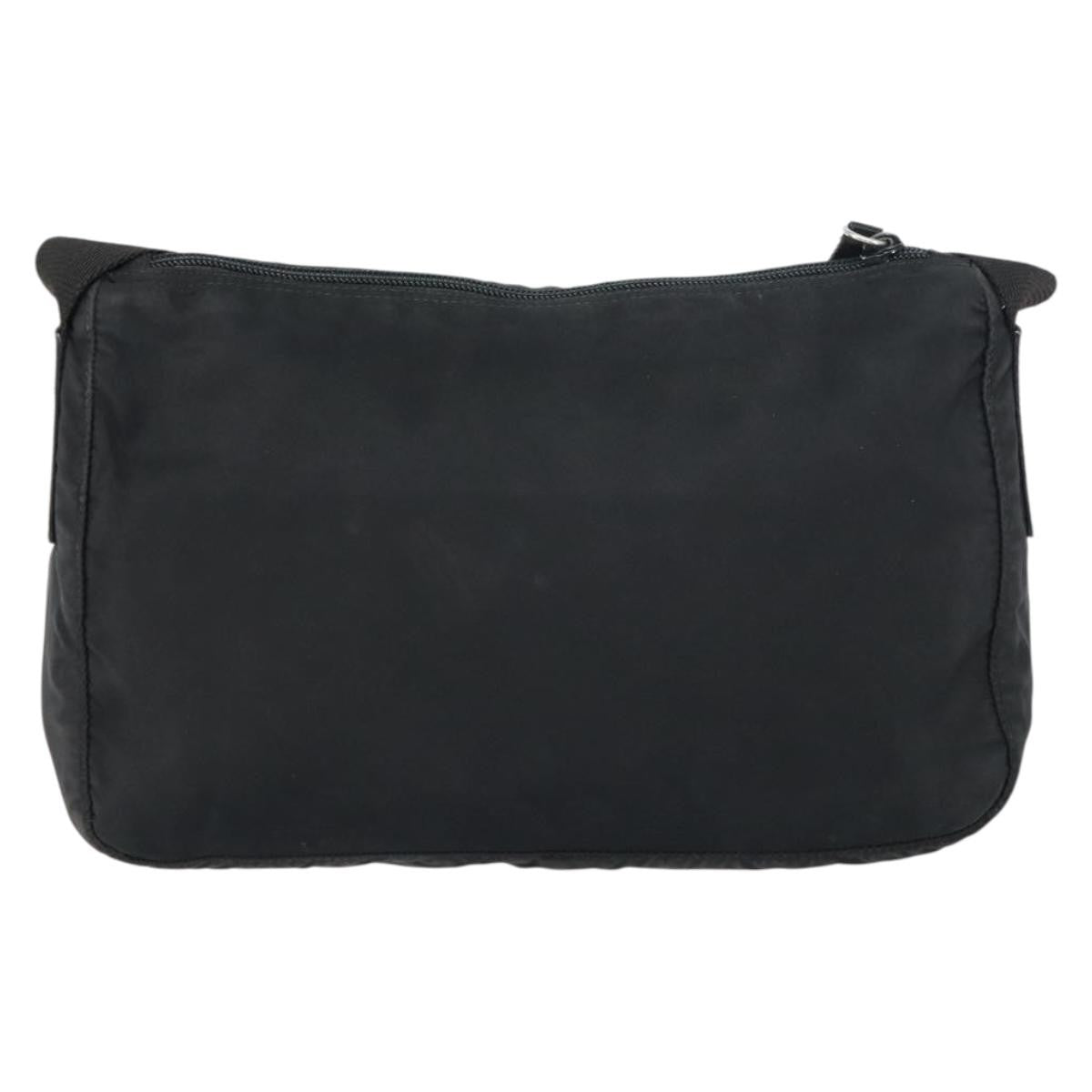 Prada Front Zip Messenger Bag Tessuto Black Nylon Shoulder Bag Bag (Pre-Owned)