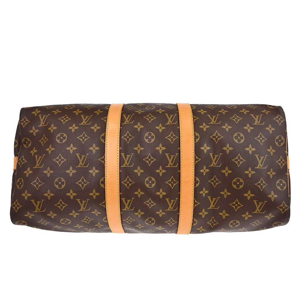 Louis Vuitton Keepall Bandouliere Bag Monogram Canvas Brown Canvas Handbag (Pre-Owned)