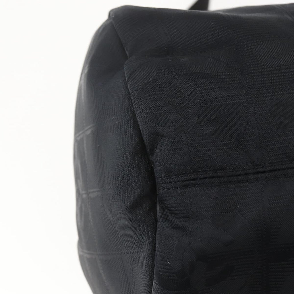 Chanel Travel Line Boston Bag Nylon Black Nylon Travel Bag Bag (Pre-Owned)