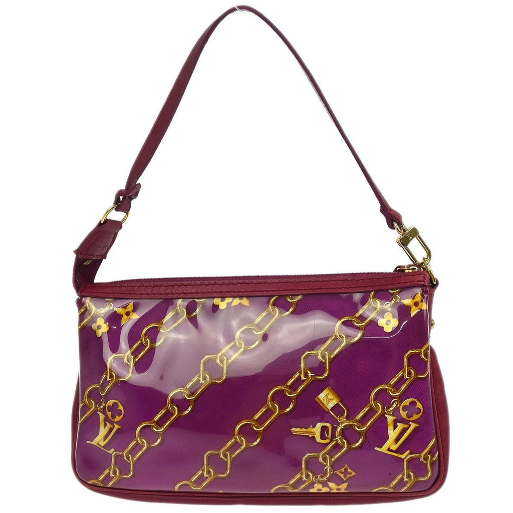 Louis Vuitton Charms Pochette Pvc Over Printed Silk Pink Pvc Clutche & Pouche Bag (Pre-Owned)