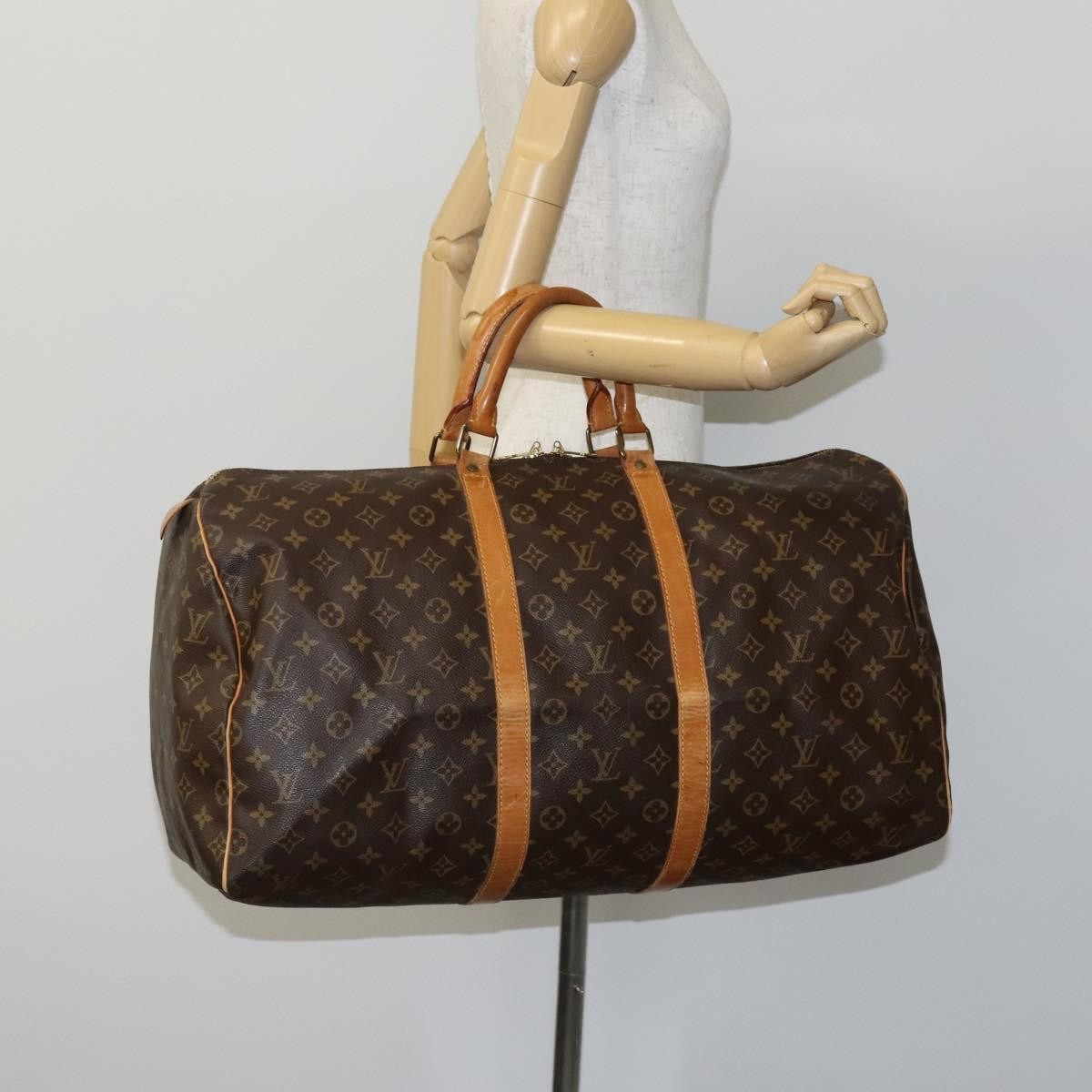 Louis Vuitton Keepall Bag Monogram Canvas Brown Canvas Travel Bag Bag (Pre-Owned)