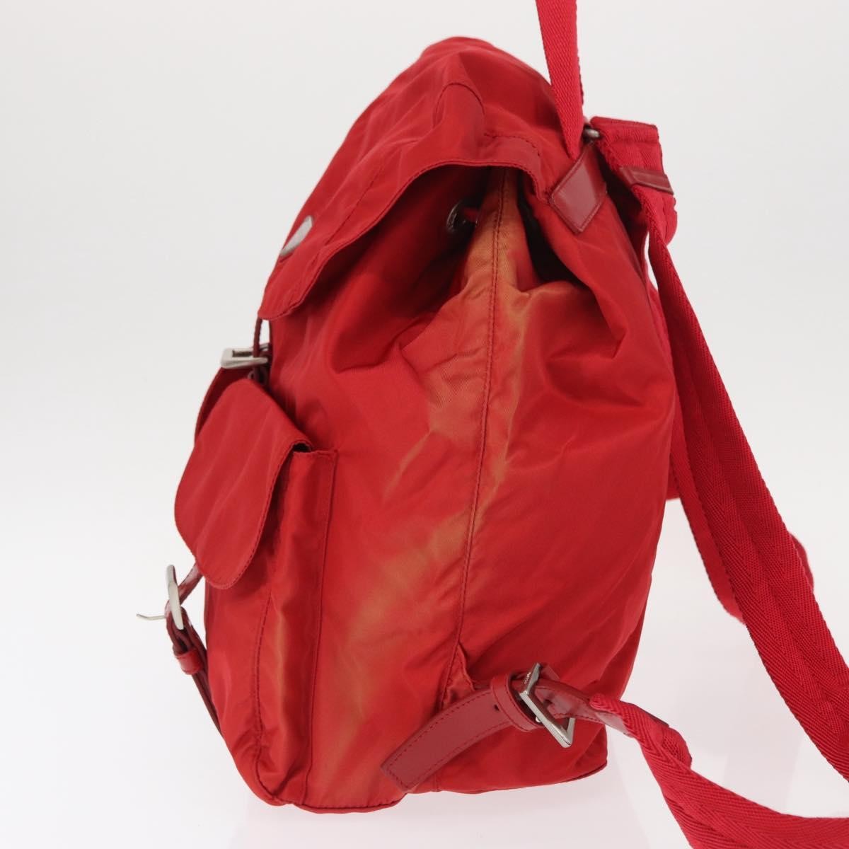 Prada Double Front Pocket Backpack Tessuto Red Nylon Backpack Bag (Pre-Owned)