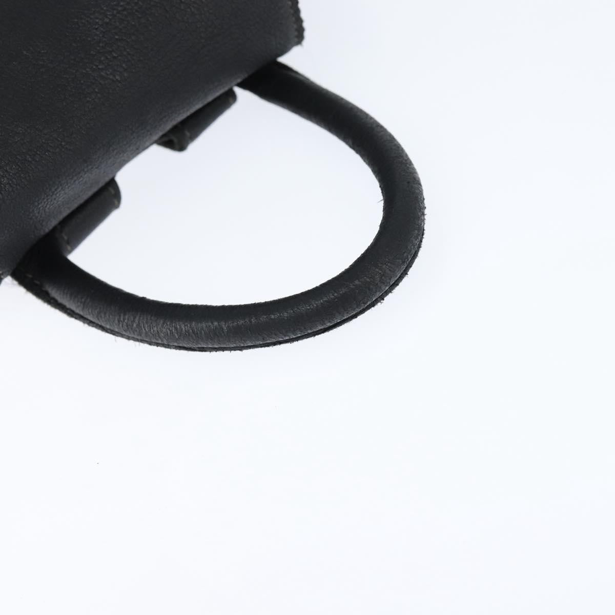 Fendi Logo Flap Drawstring Backpack Leather Black Leather Backpack Bag (Pre-Owned)