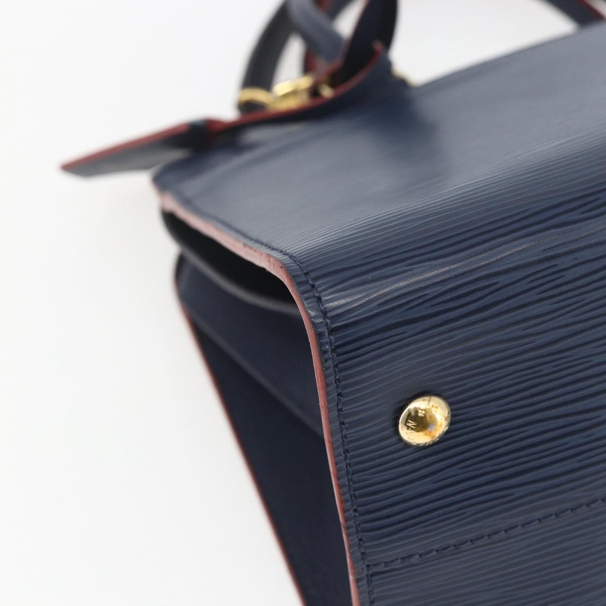 Louis Vuitton Vaneau Handbag Epi Leather Blue Leather Handbag (Pre-Owned)