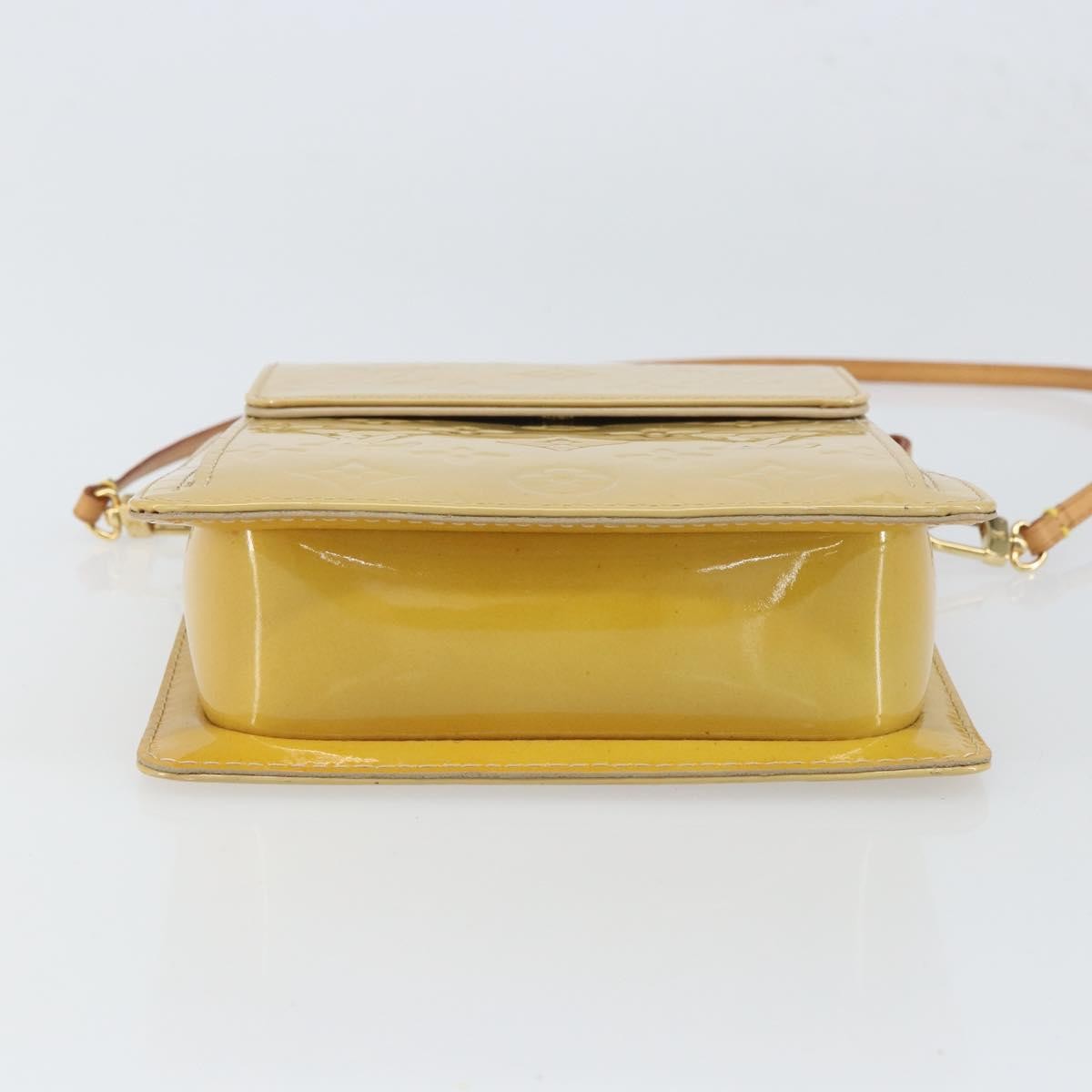 Louis Vuitton Mott Handbag Monogram Vernis Beige Patent_Leather Clutche & Pouche Bag (Pre-Owned)