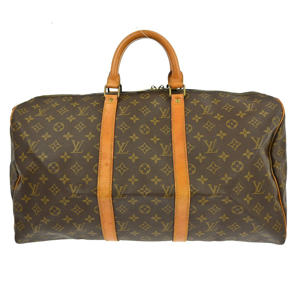 Louis Vuitton Keepall Bag Monogram Canvas Brown Canvas Travel Bag Bag (Pre-Owned)