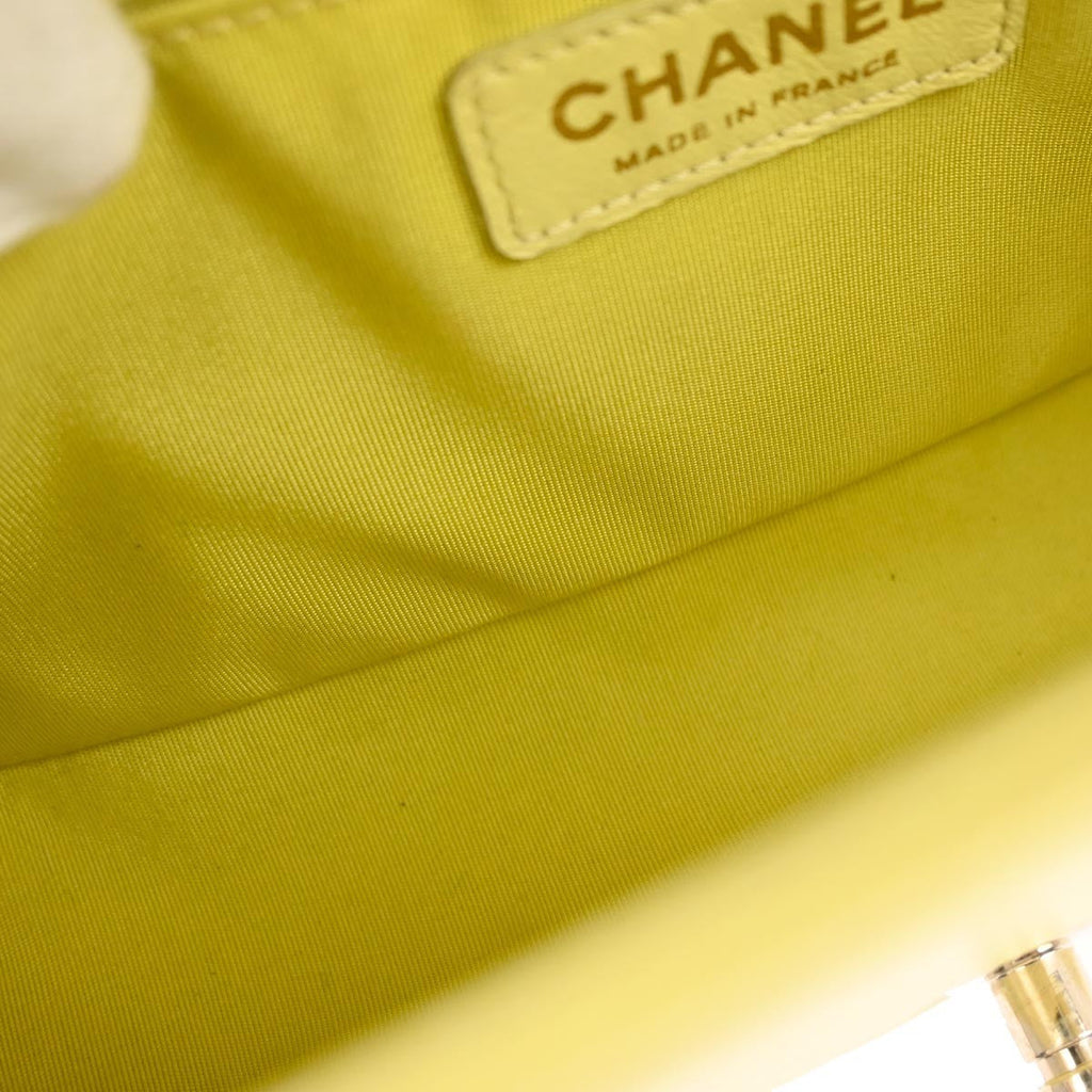 Chanel Boy Flap Bag Quilted Lambskin Yellow Leather Shoulder Bag Bag (Pre-Owned)