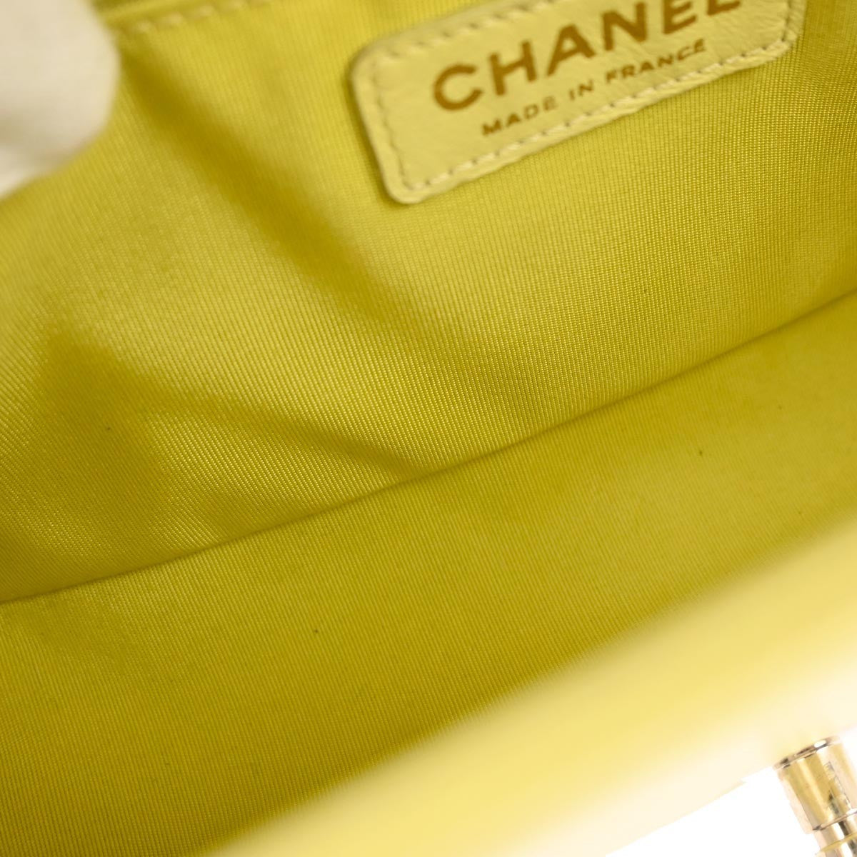 Chanel Boy Flap Bag Quilted Lambskin Yellow Leather Shoulder Bag Bag (Pre-Owned)