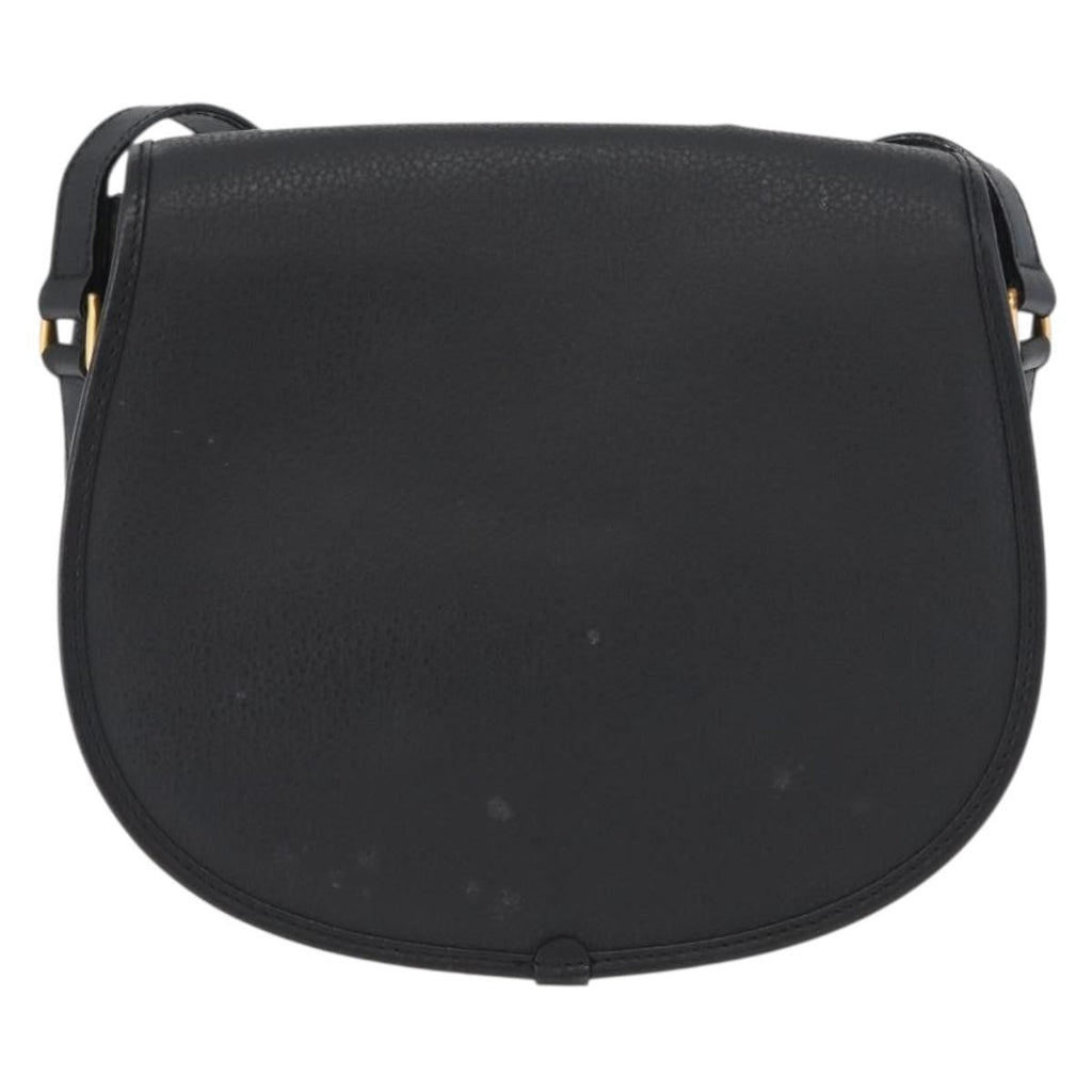Gucci Vintage Shoulder Bag Leather Black Leather Shoulder Bag Bag (Pre-Owned)