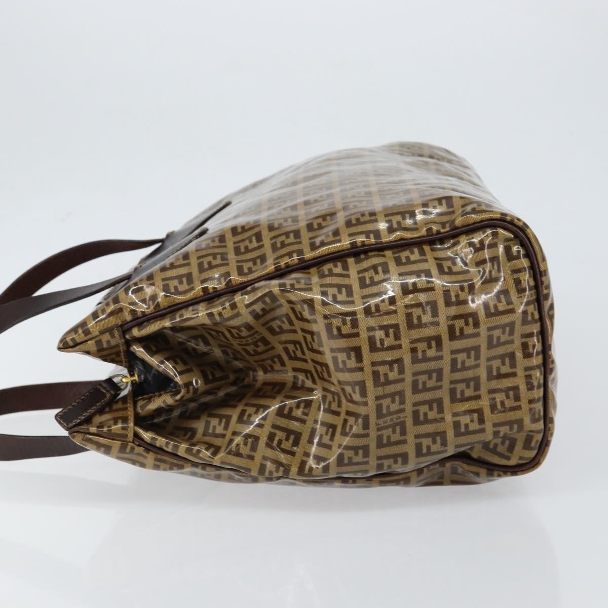 Fendi Zip Tote Canvas Beige Canvas Tote Bag Bag (Pre-Owned)