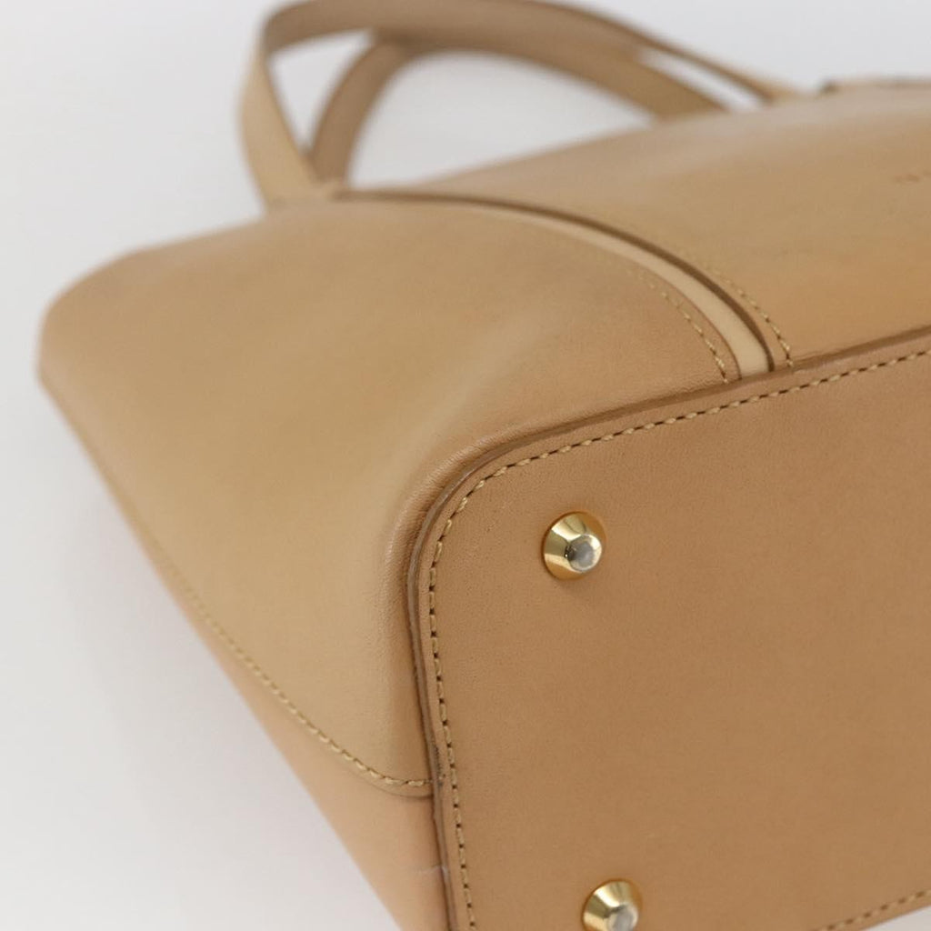 Burberry Vintage Handbag Leather Beige Leather Handbag (Pre-Owned)