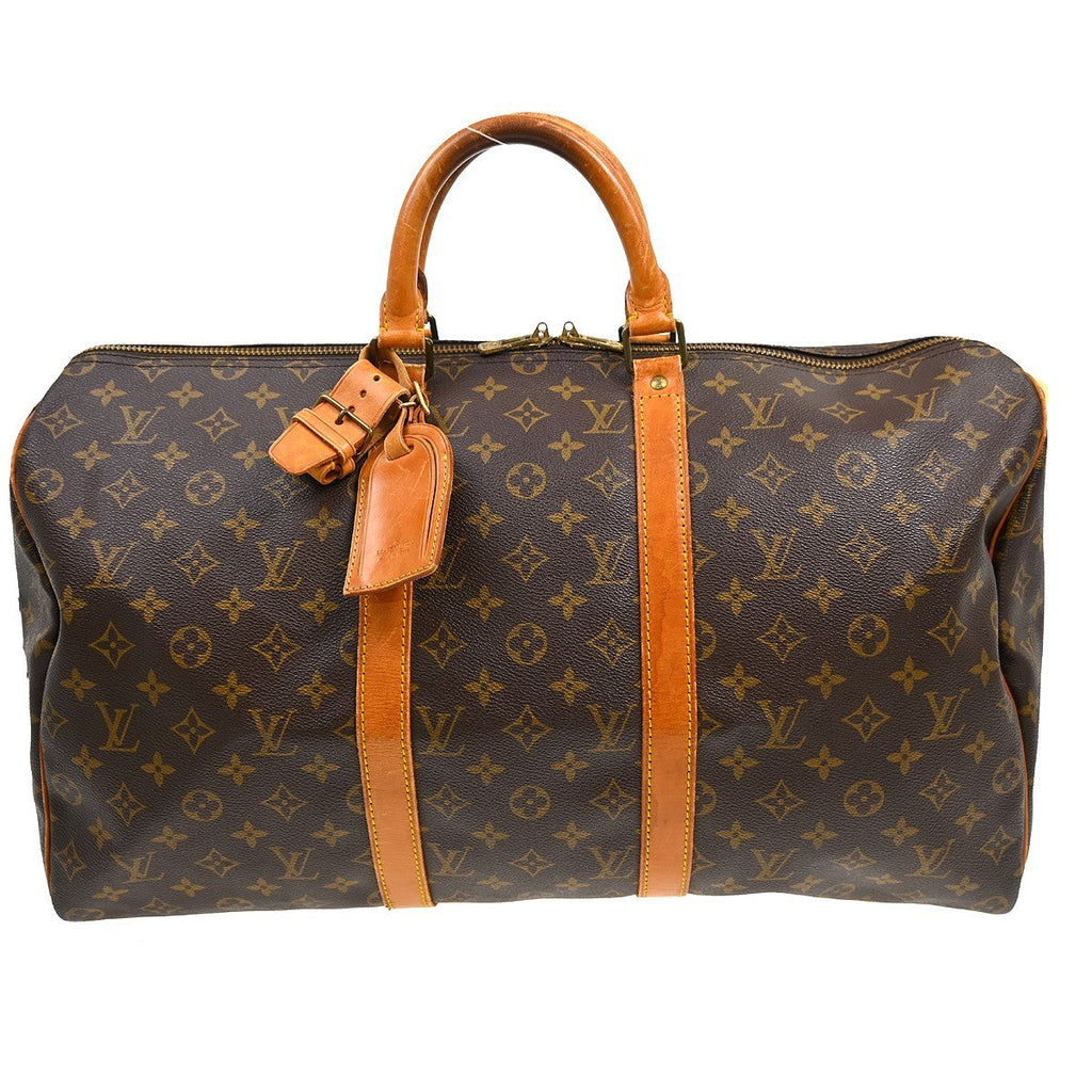 Louis Vuitton Keepall Bag Monogram Canvas Brown Canvas Travel Bag Bag (Pre-Owned)