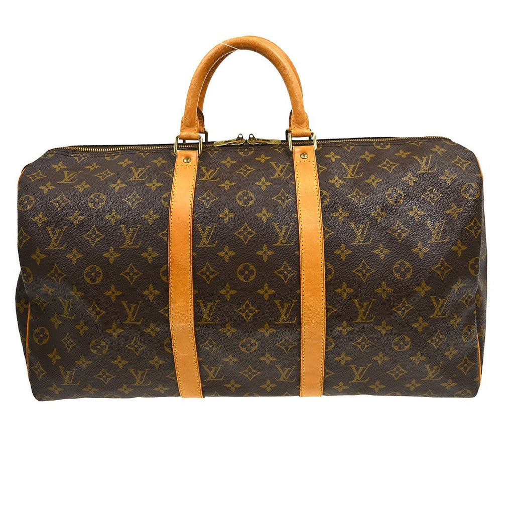Louis Vuitton Keepall Bag Monogram Canvas Brown Canvas Travel Bag Bag (Pre-Owned)
