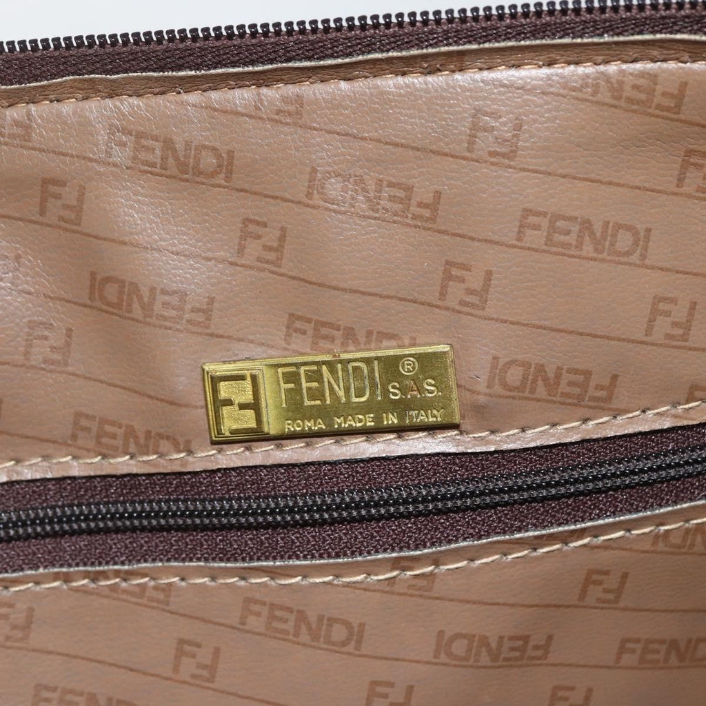 Fendi Zucchino Canvas Brown Canvas Handbag (Pre-Owned)