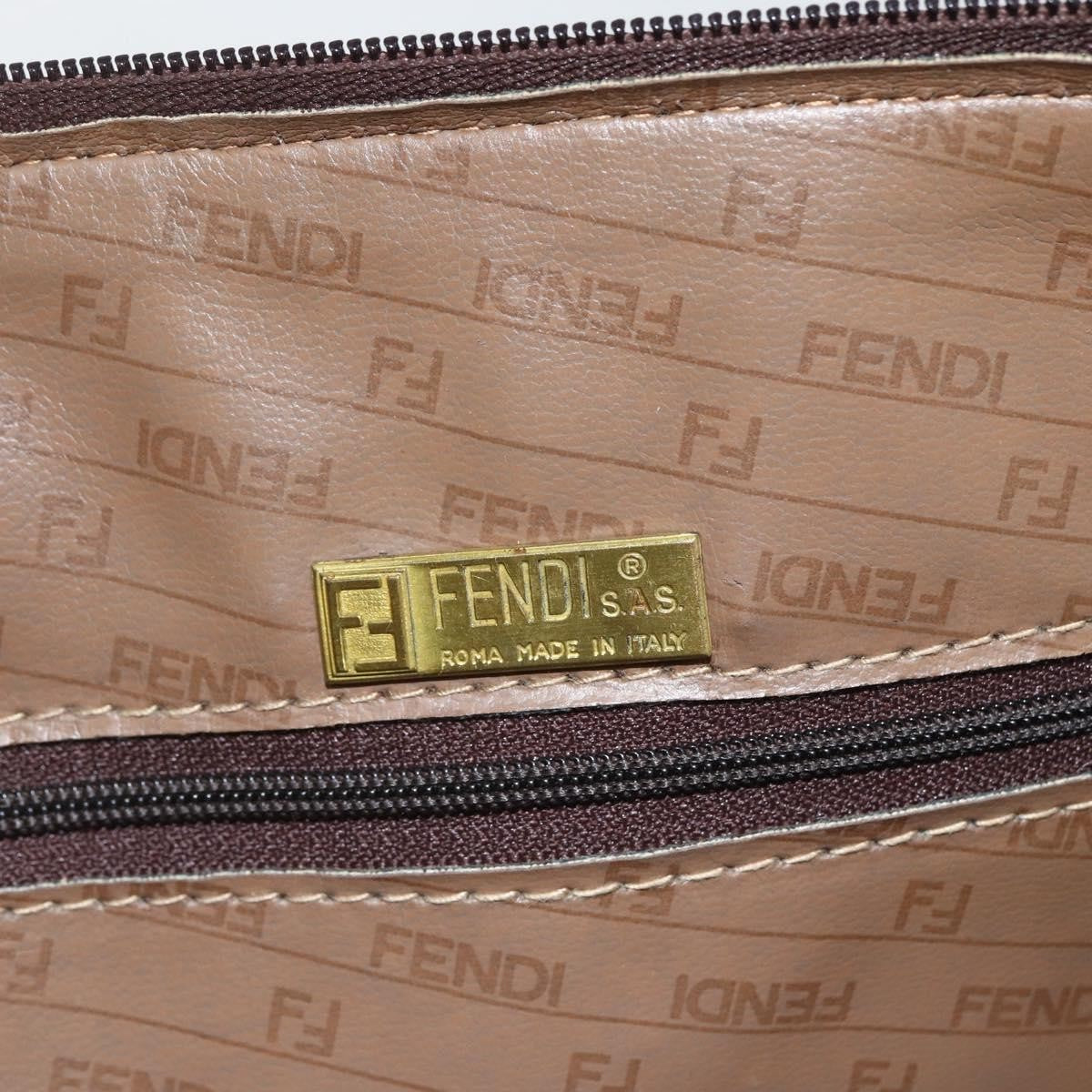 Fendi Zucchino Canvas Brown Canvas Handbag (Pre-Owned)