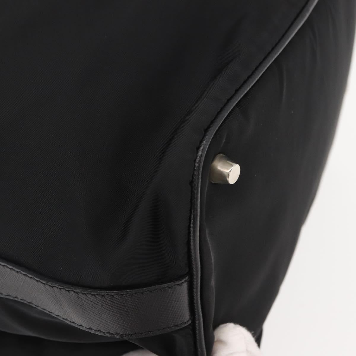 Prada Double Pocket Drawstring Shoulder Bag Tessuto Black Nylon Shoulder Bag Bag (Pre-Owned)
