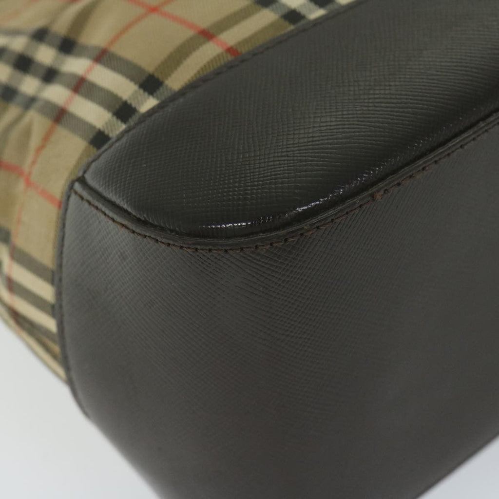 Burberry Nova Check Handbag Nova Check Canvas And Leather Beige Canvas Handbag (Pre-Owned)