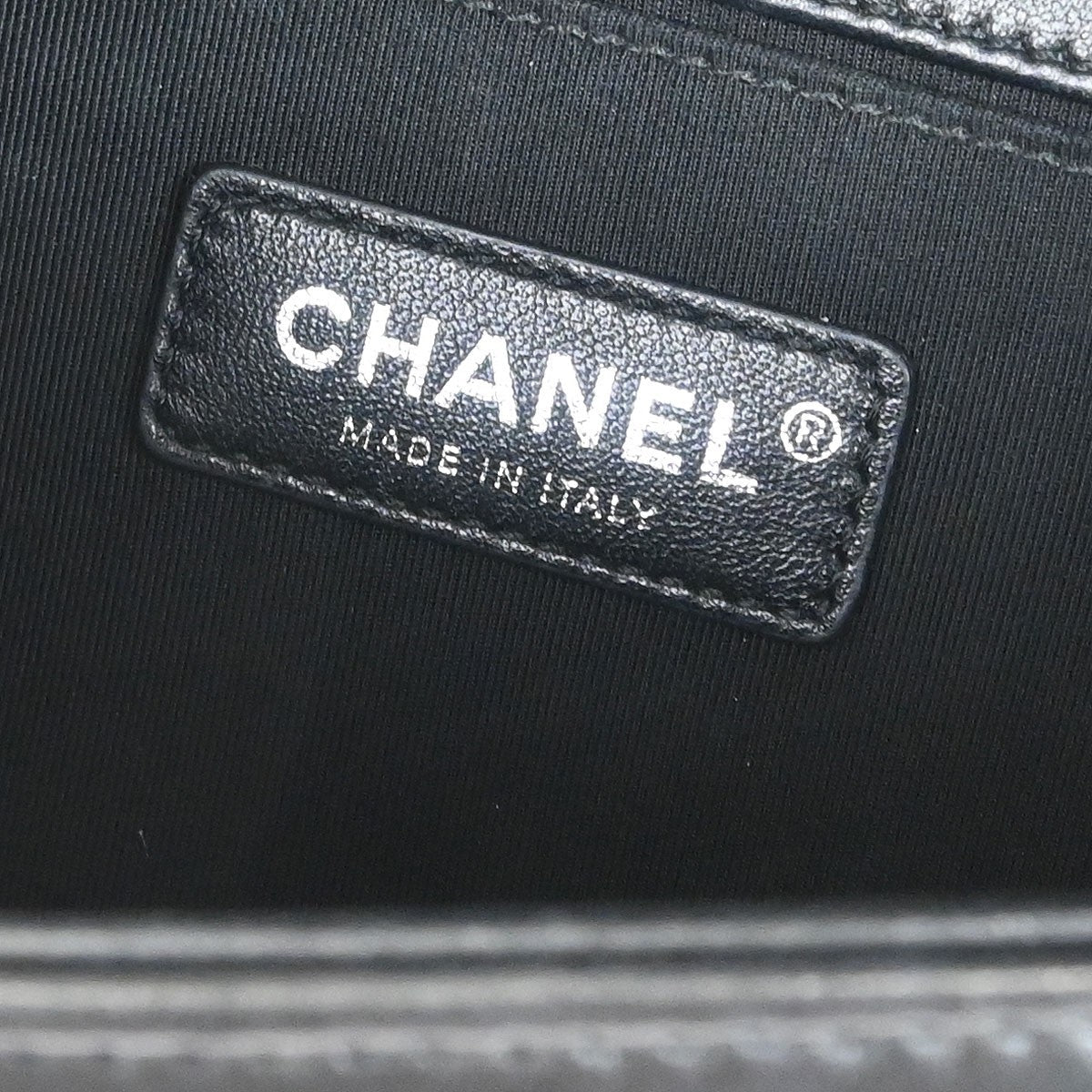 Chanel Boy Flap Bag Sequin Quilted Calfskin Black Leather Shoulder Bag Bag (Pre-Owned)