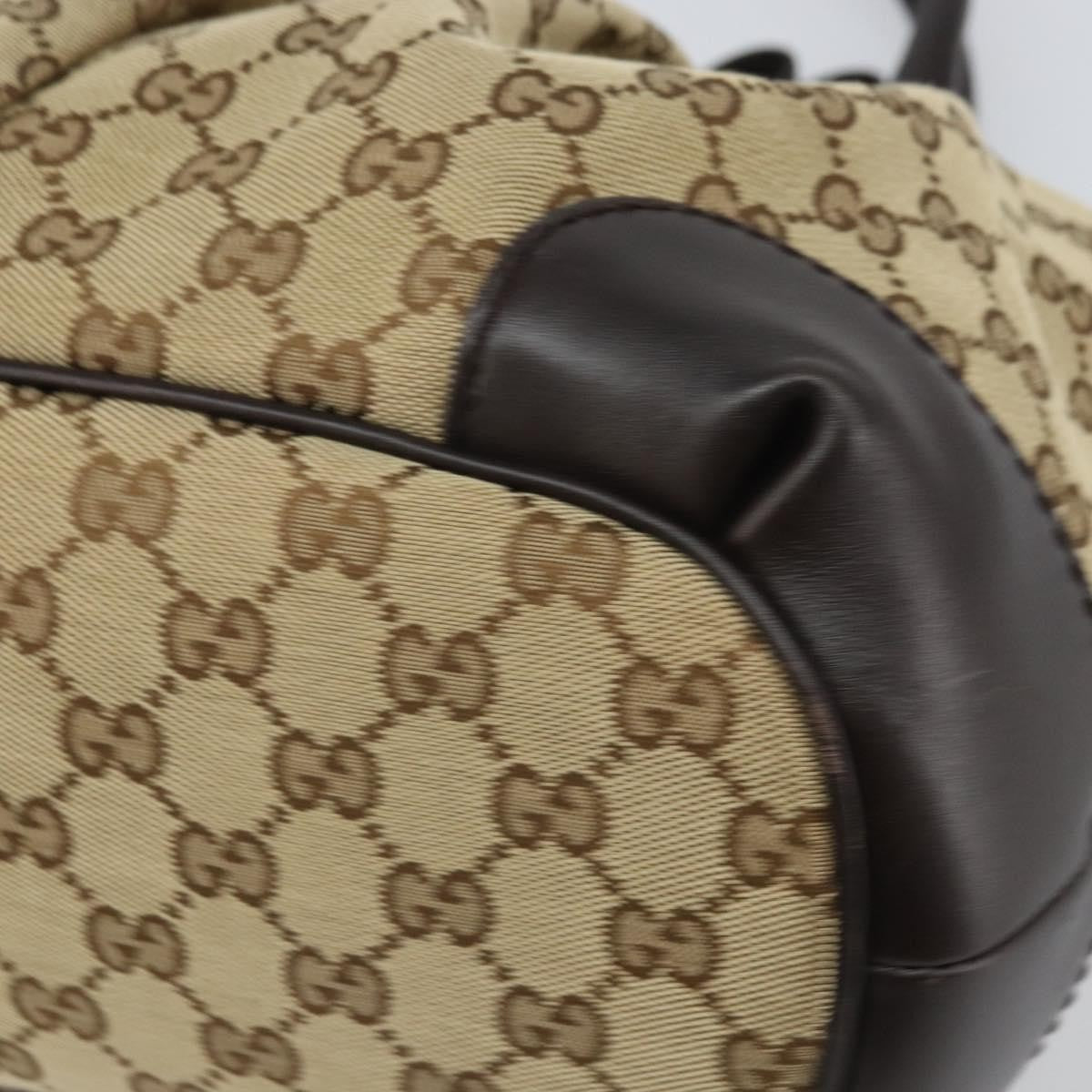 Gucci Sukey Top Handle Satchel Gg Canvas With Leather Beige Canvas Handbag (Pre-Owned)