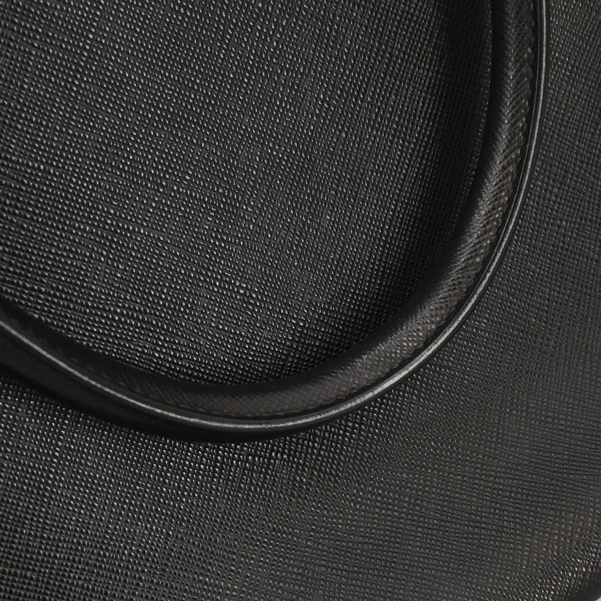 Prada Grommet Galleria Double Zip Tote City Calfskin Black Leather Shoulder Bag Bag (Pre-Owned)