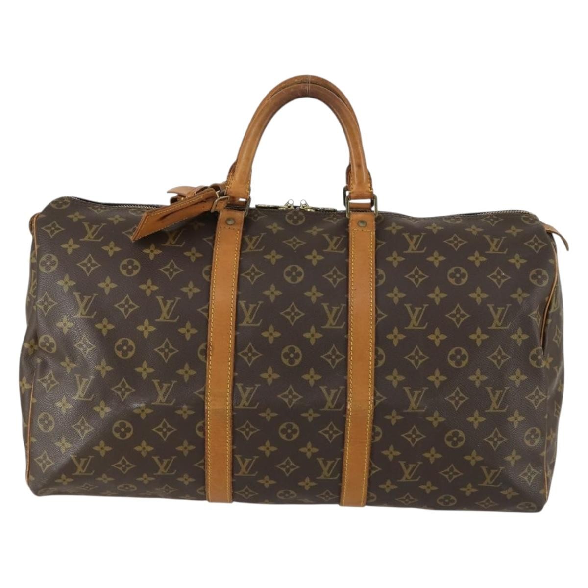 Louis Vuitton Keepall Bag Monogram Canvas Brown Canvas Travel Bag Bag (Pre-Owned)