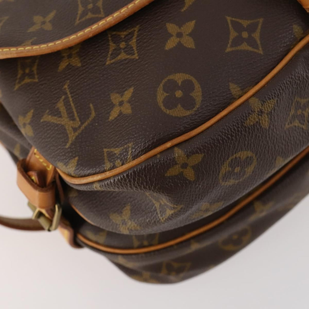 Louis Vuitton Saumur Handbag Monogram Canvas Brown Canvas Shoulder Bag Bag (Pre-Owned)