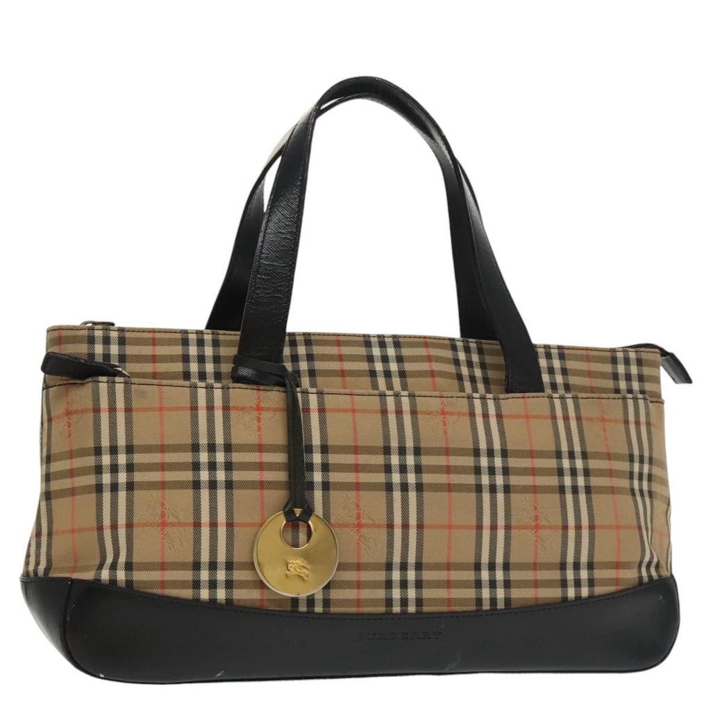 Burberry Nova Check Handbag Nova Check Canvas Beige Canvas Handbag (Pre-Owned)
