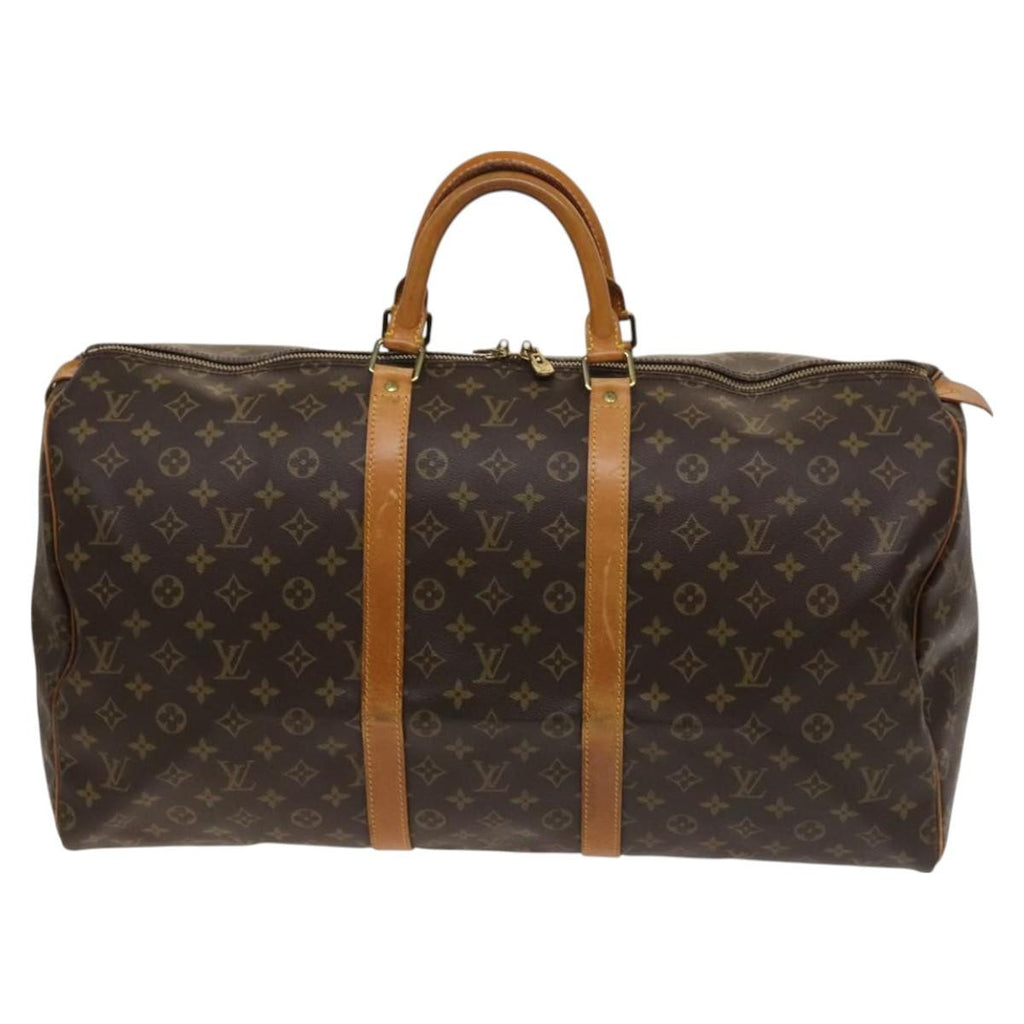 Louis Vuitton Keepall Bag Monogram Canvas Brown Canvas Travel Bag Bag (Pre-Owned)