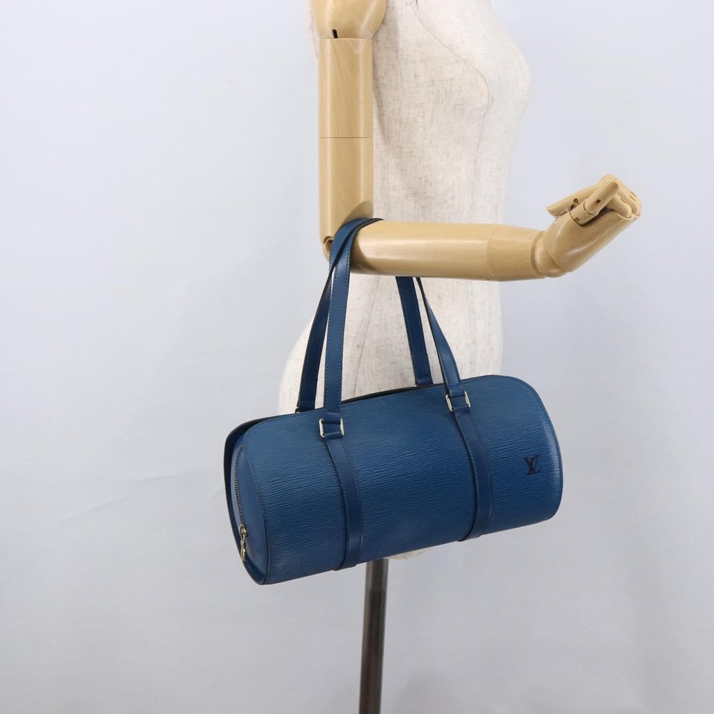 Louis Vuitton Soufflot Handbag Epi Leather Blue Leather Handbag (Pre-Owned)