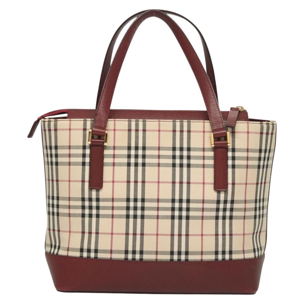 Burberry Nova Check Handbag Nova Check Canvas And Leather Beige Canvas Handbag (Pre-Owned)