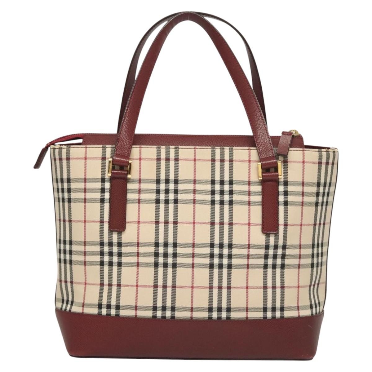 Burberry Nova Check Handbag Nova Check Canvas And Leather Beige Canvas Handbag (Pre-Owned)