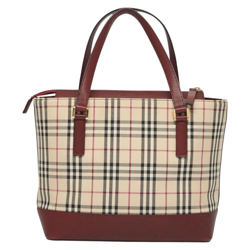 Burberry Nova Check Handbag Nova Check Canvas And Leather Beige Canvas Handbag (Pre-Owned)