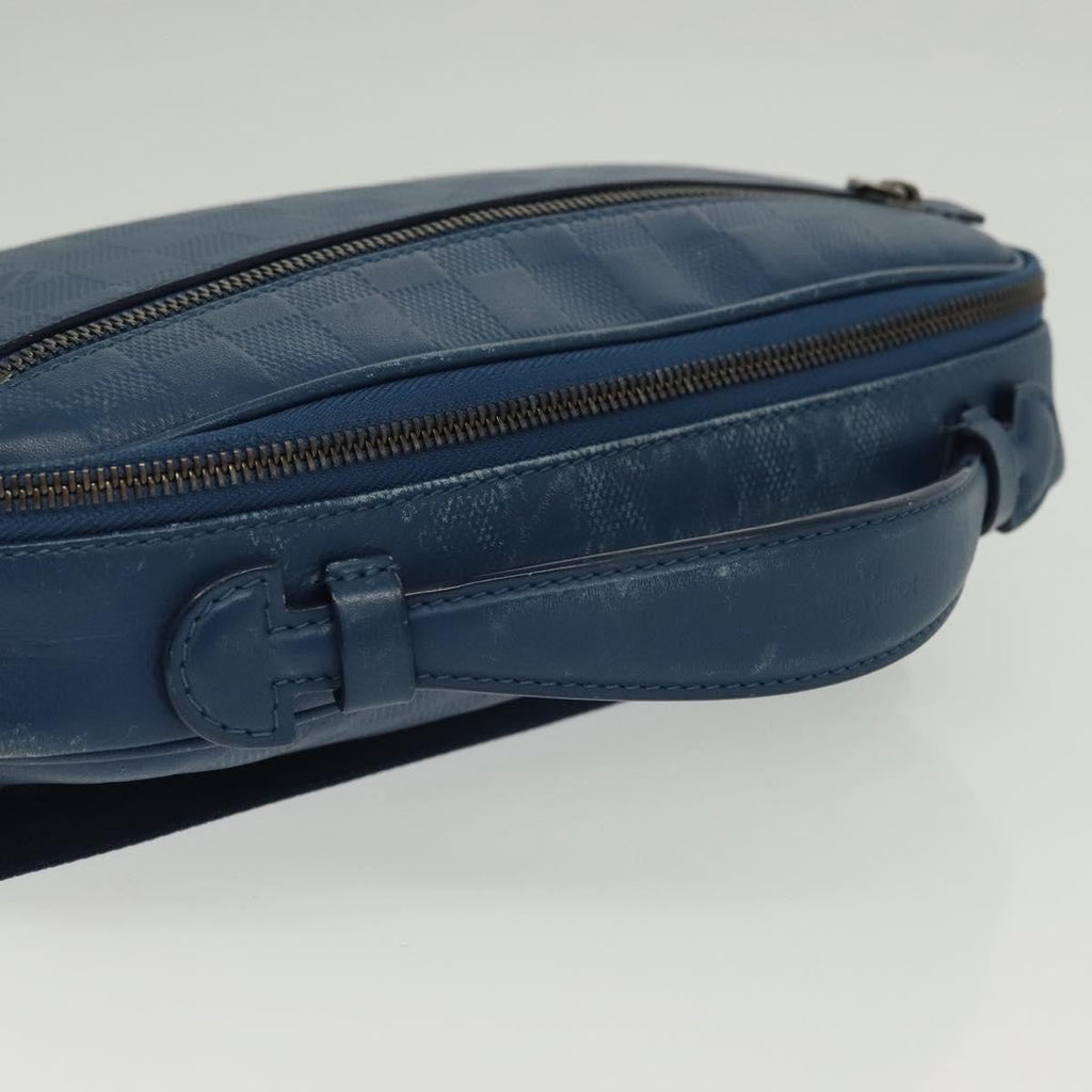 Louis Vuitton Ambler Bag Damier Infini Leather Blue Leather Shoulder Bag Bag (Pre-Owned)