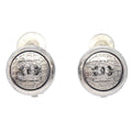 Chanel Vintage Cc Round Clip-On Earrings Metal Silver Silver_Plated Earrings Jewelry (Pre-Owned)