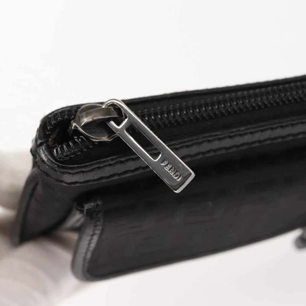 Fendi Ff Logo Pouch Canvas Black Canvas Clutche & Pouche Bag (Pre-Owned)