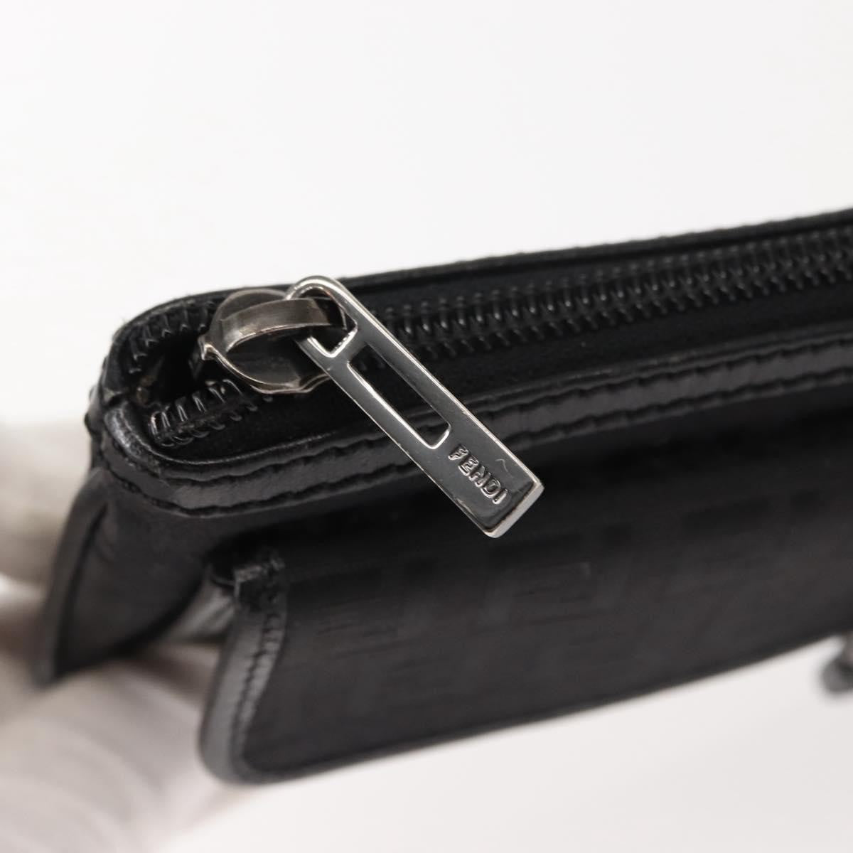 Fendi Ff Logo Pouch Canvas Black Canvas Clutche & Pouche Bag (Pre-Owned)