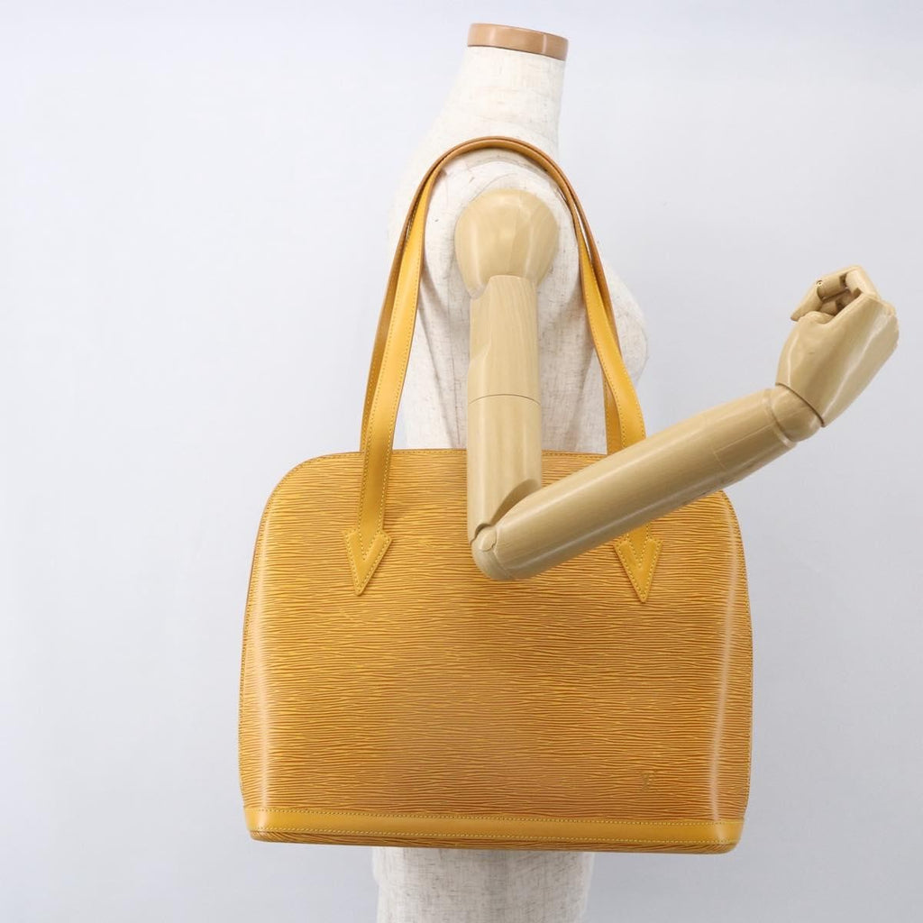 Louis Vuitton Lussac Handbag Epi Leather Yellow Leather Shoulder Bag Bag (Pre-Owned)