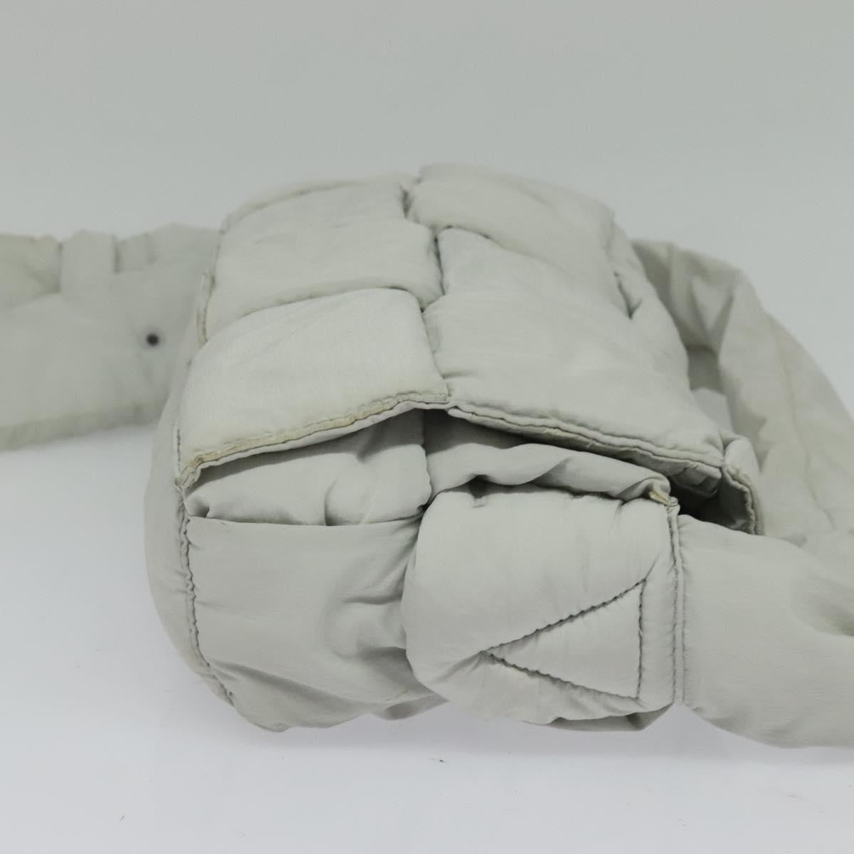 Bottega Veneta Padded Tech Cassette Crossbody Bag Intrecciato Nylon Gray Nylon Shoulder Bag Bag (Pre-Owned)