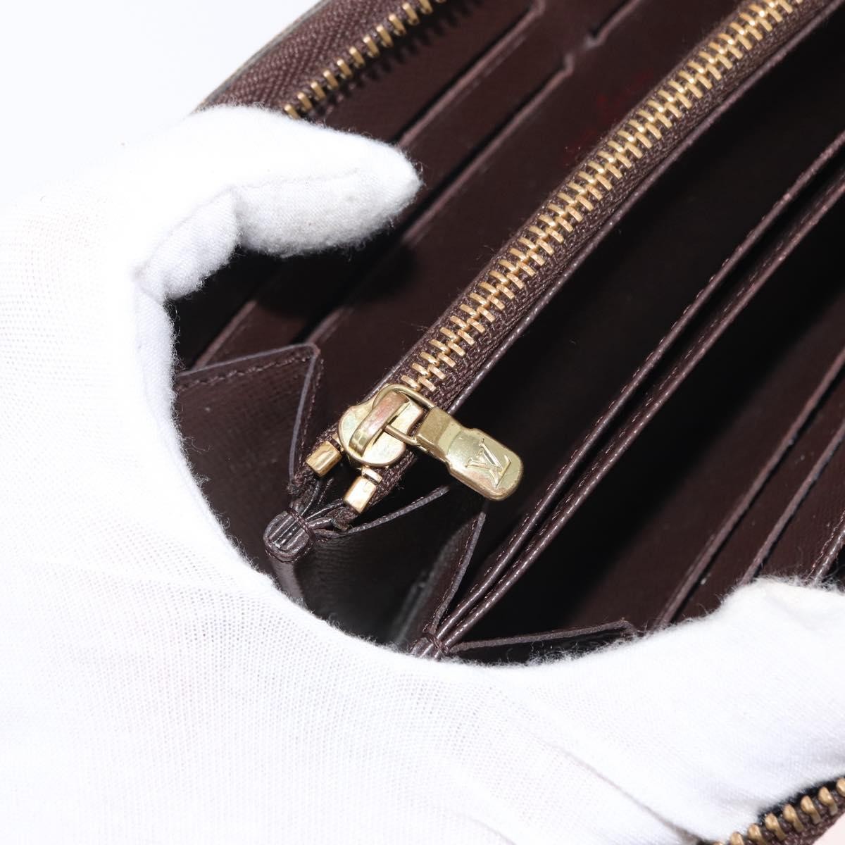 Louis Vuitton Zippy Wallet Nm Damier Brown Canvas Wallets Accessory (Pre-Owned)